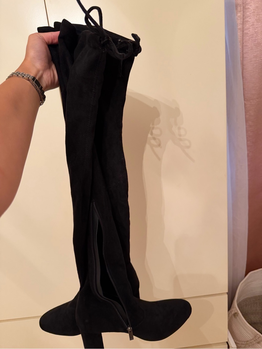 Women's Black Over-the-Knee Heel Boots